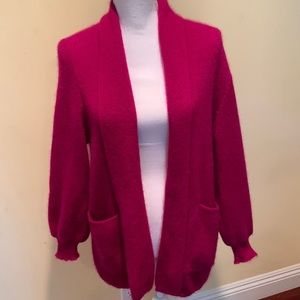 Women's Pink Open Front Sweater